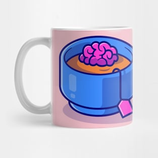 Brain Tea In Cup Cartoon Mug